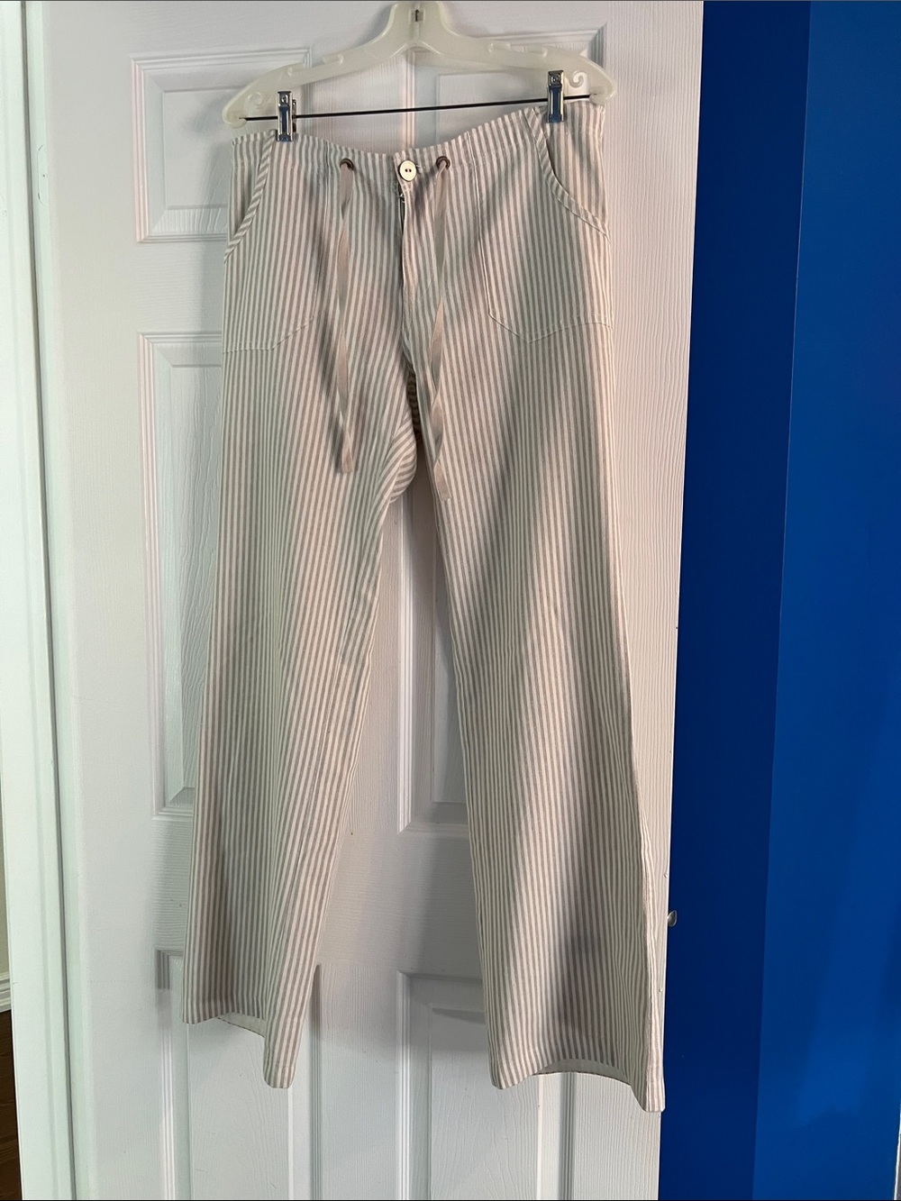 Sanctuary Cream and Beige Striped Wide Leg Pants